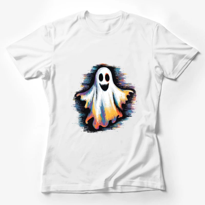 Colorful Spooky Ghost Halloween Illustration Female T-Shirt