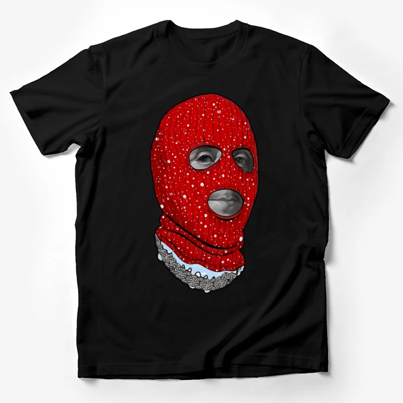 Rotes Skimützenporträt Herren T-Shirt