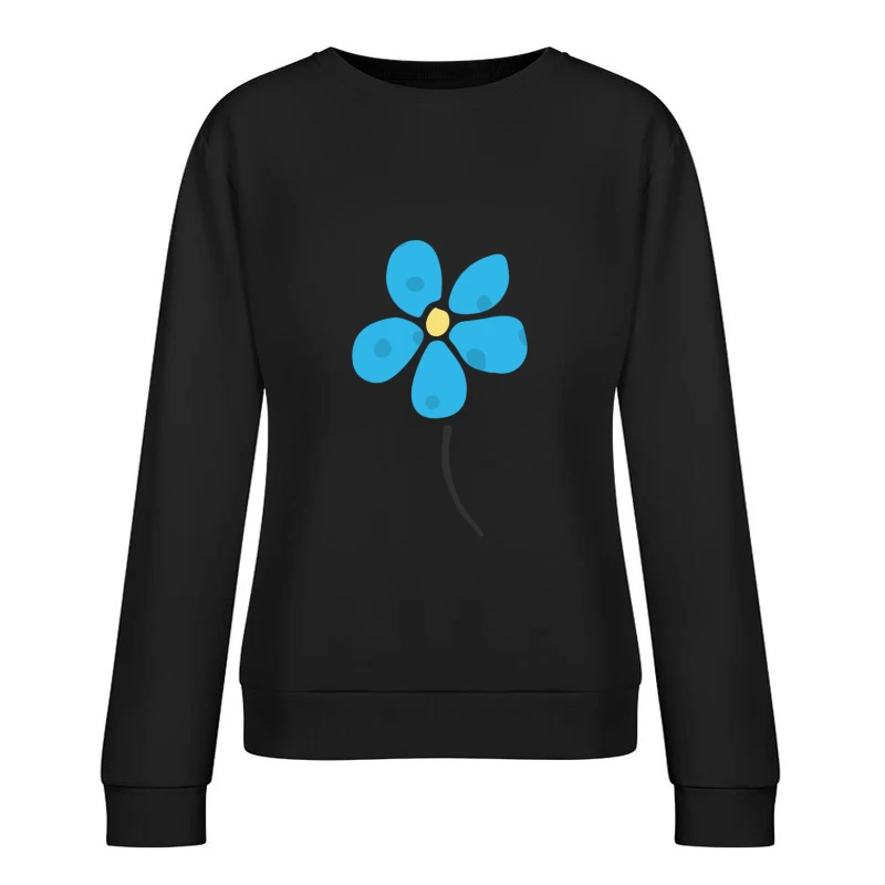 Fleur bleue minimaliste Femme Sweat-shirt à enfiler
