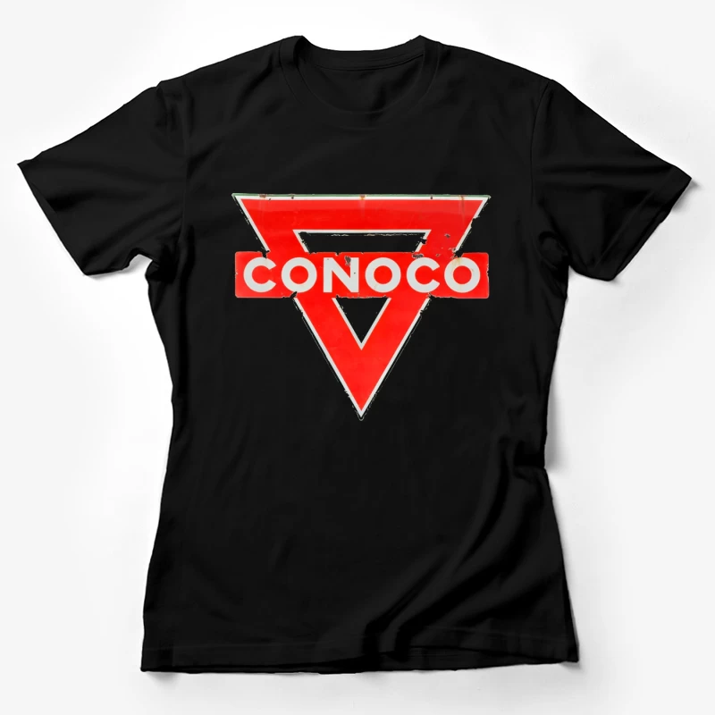 Vintage Conoco Gas Station Triangle Logo Sign Female T-Shirt