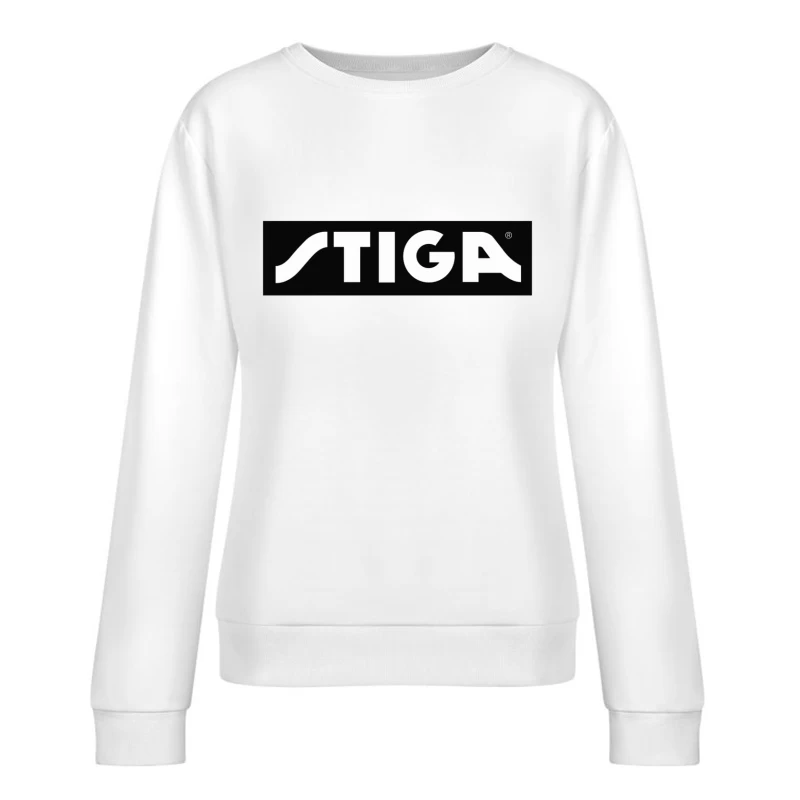 STIGA Sports Equipment Brand Logo in Black and White Female Pullover Sweatshirt