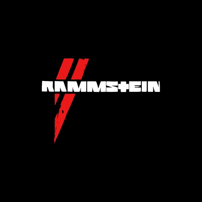 Rammstein Metal Band Logo in Red and White Pin