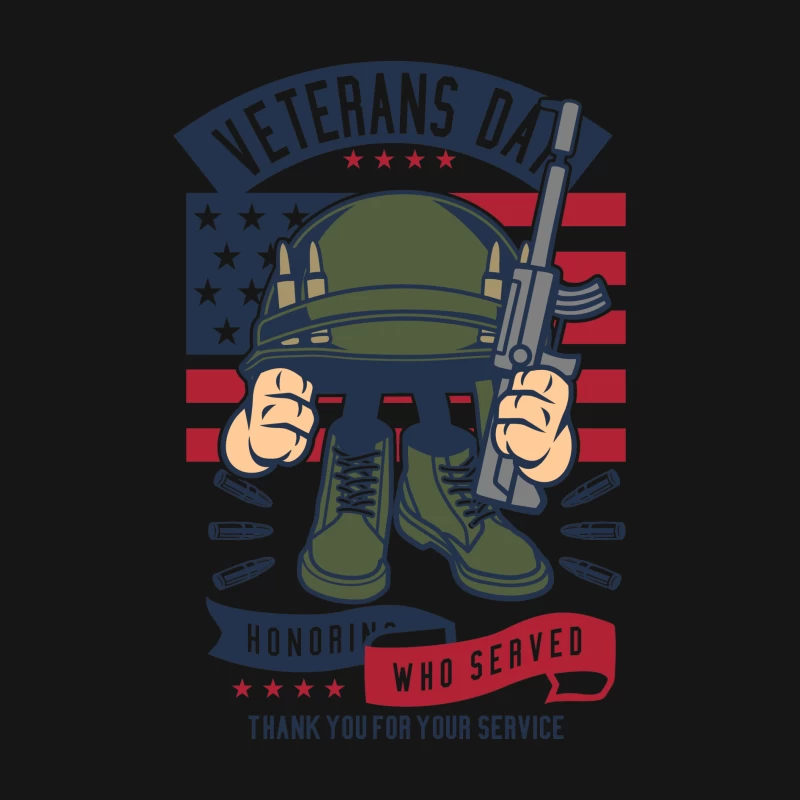 Hommage aux anciens combattants: casque militaire et bottes sur fond de drapeau américain Femme Manches Longues T-Shirt