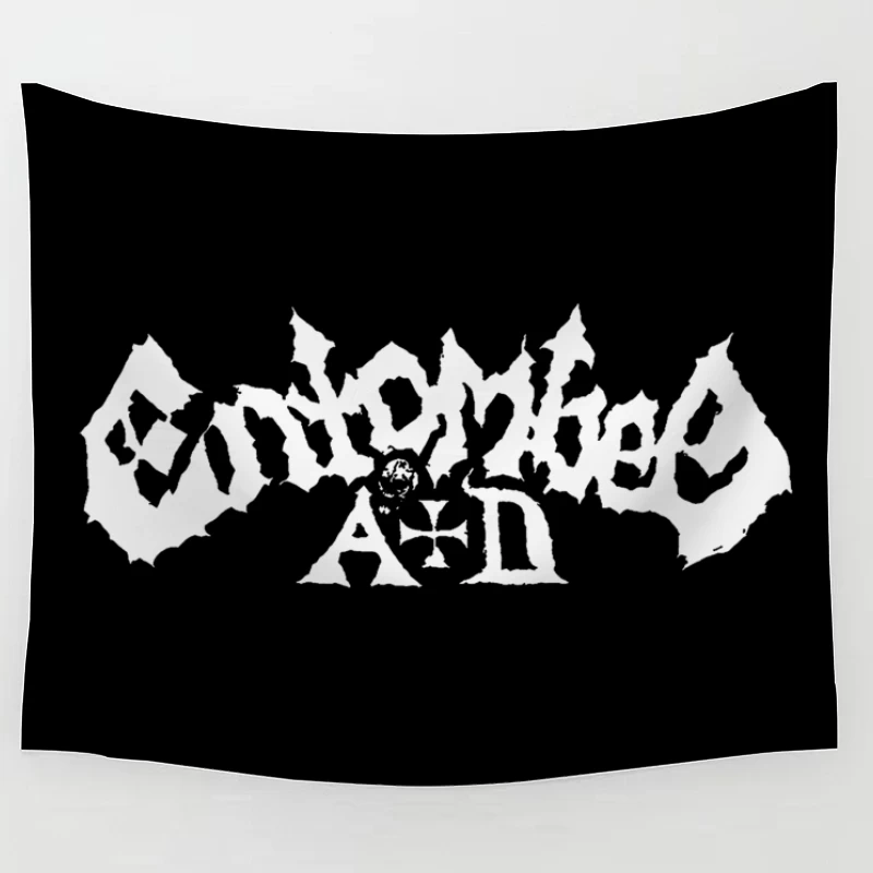 Entombed White Logo Tapestry