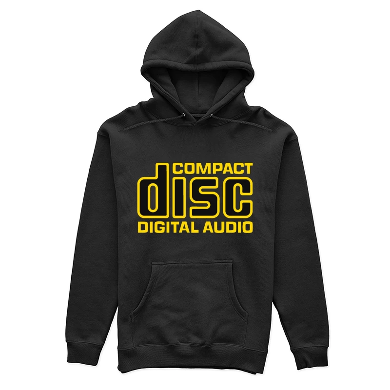 Vintage Compact Disc Digital Audio Yellow Logo Design Female Pullover Hoodie