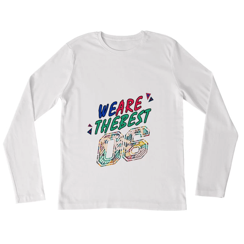 Kunstvolles Design mit Zahlen und Buchstaben Damen Langarm T-Shirt