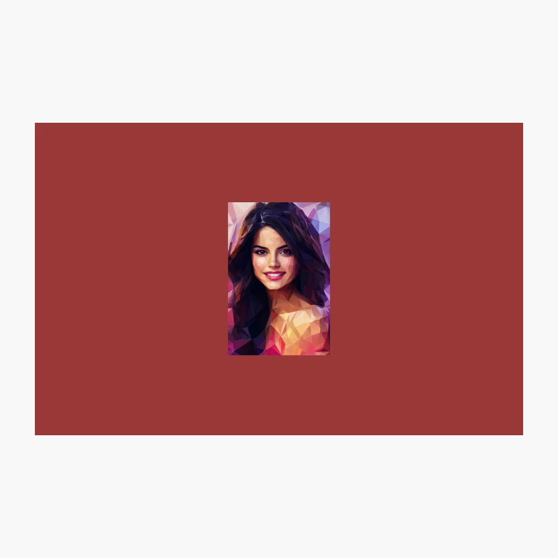 Geometric Portrait of Smiling Woman with Dark Hair Travel Mug