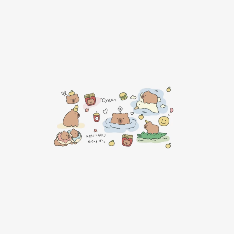 Illustration de mignons ours et frites Homme Manches Longues T-Shirt