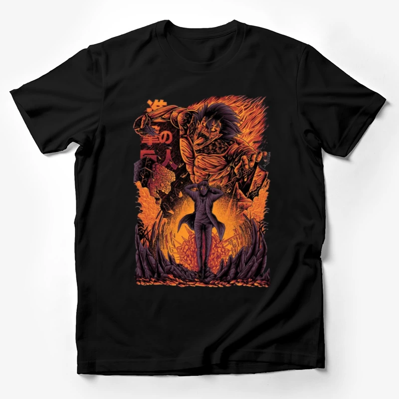 Düstere Anime-Szene mit Monster Herren T-Shirt