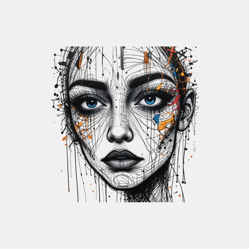 Abstract Portrait with Colorful Accents Male Tank Top