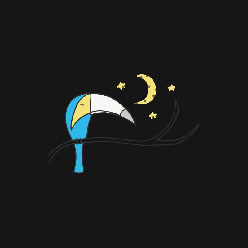 Toucan rêveur sous le clair de lune Homme Manches Longues T-Shirt