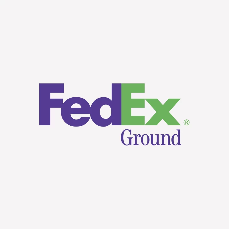 FedEx Ground Corporate Logo - Purple and Green Shipping Company Design Male T-Shirt