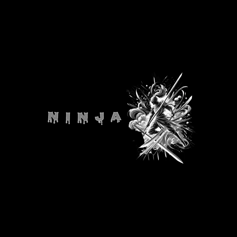Ninja Artwork in Black and White Coffee Mug