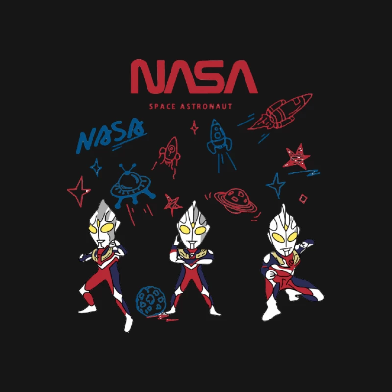 Weltraumabenteuer mit Astronauten und Raketen Herren T-Shirt