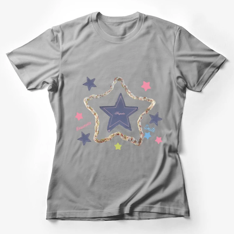 Sternmuster-Design mit Namen Damen T-Shirt