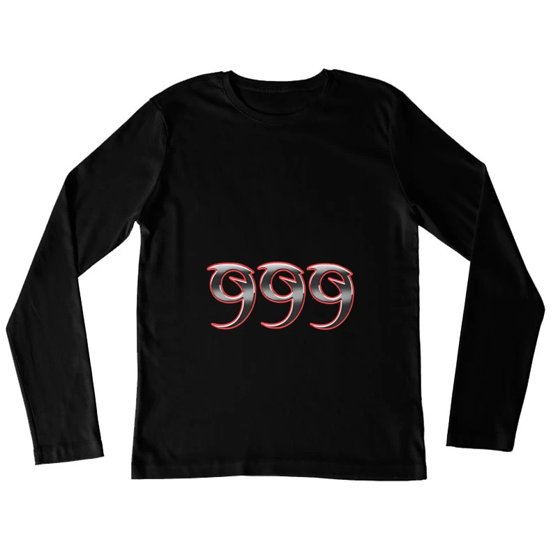 Drei Stylische 999 Zahlen Damen Langarm T-Shirt