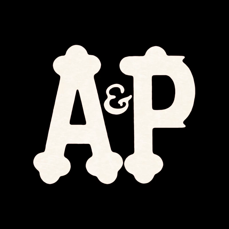 Decorative White AP Letters with Ampersand Pin