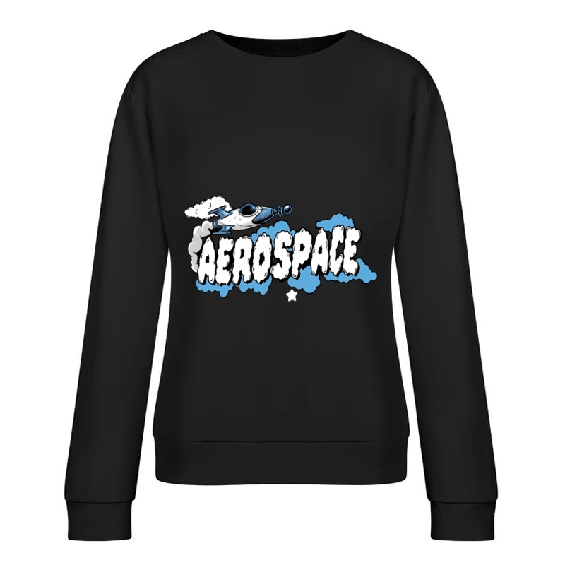 Retro Weltraumdesign mit Raumschiff Damen Pullover Sweatshirt