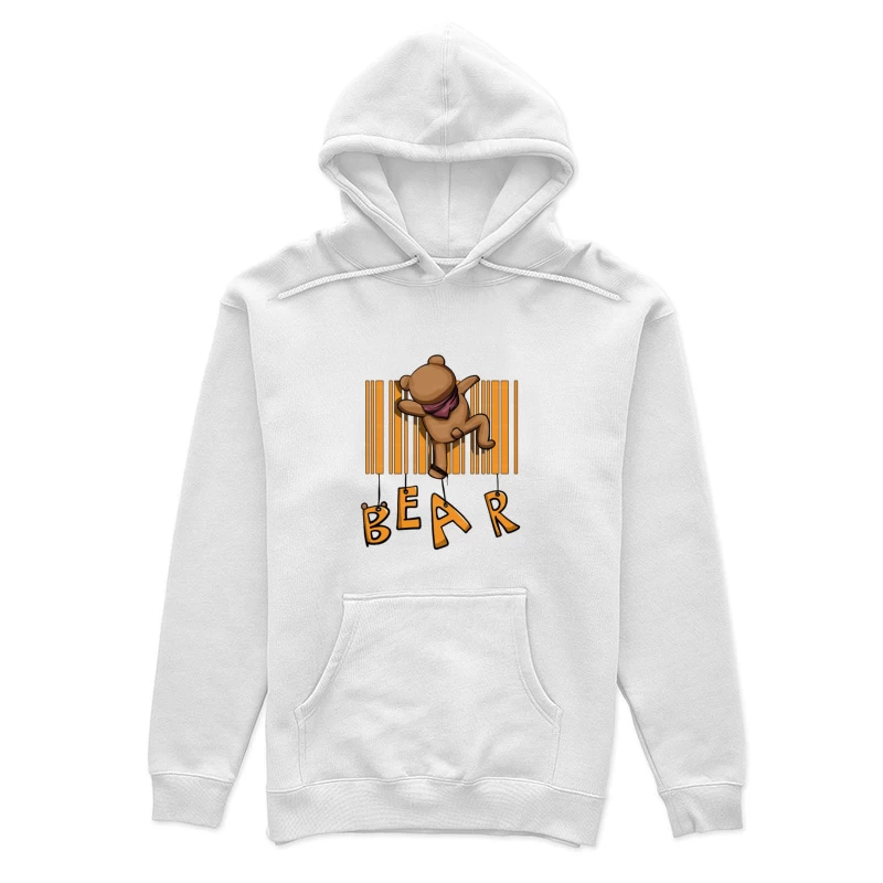 Teddybär auf Barcode Hintergrund Damen Pullover Hoodie