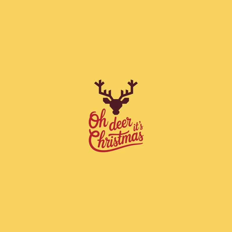 Festive Christmas Deer Typography Holiday Art Bucket Hat