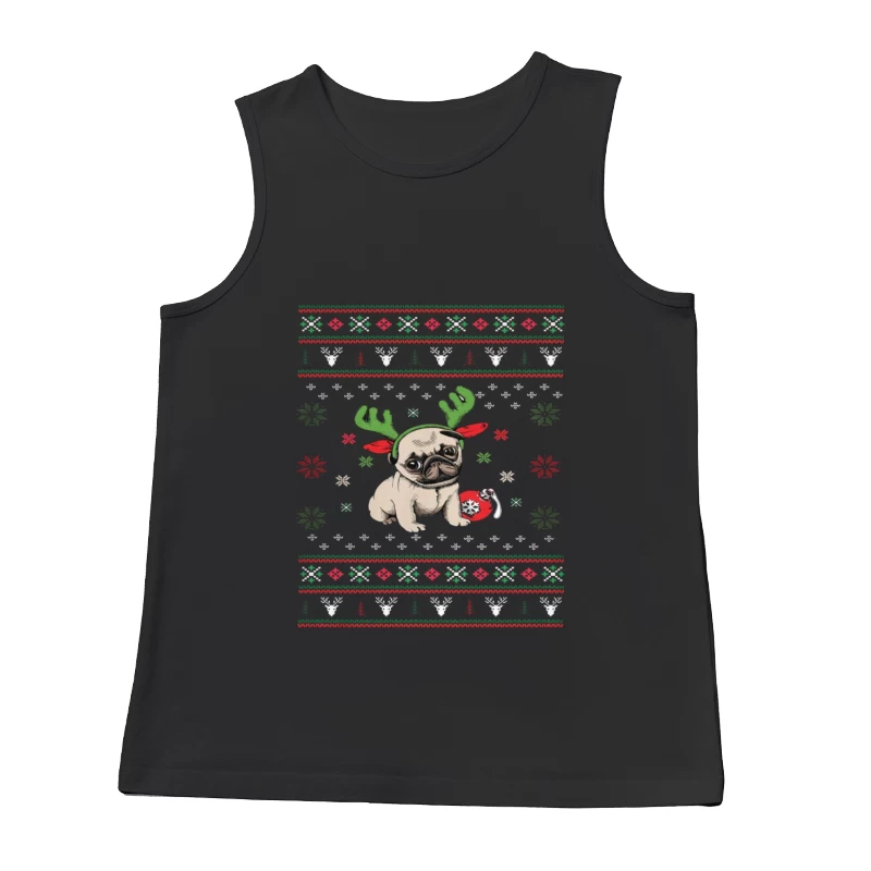 Chien de Noël avec bois de renne Homme Débardeur