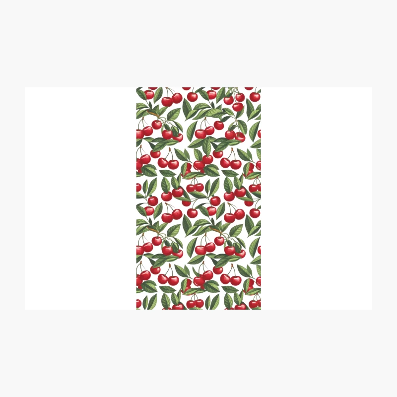 Vibrant Cherry Botanical Pattern: A Fresh Fruit Seamless Design Travel Mug