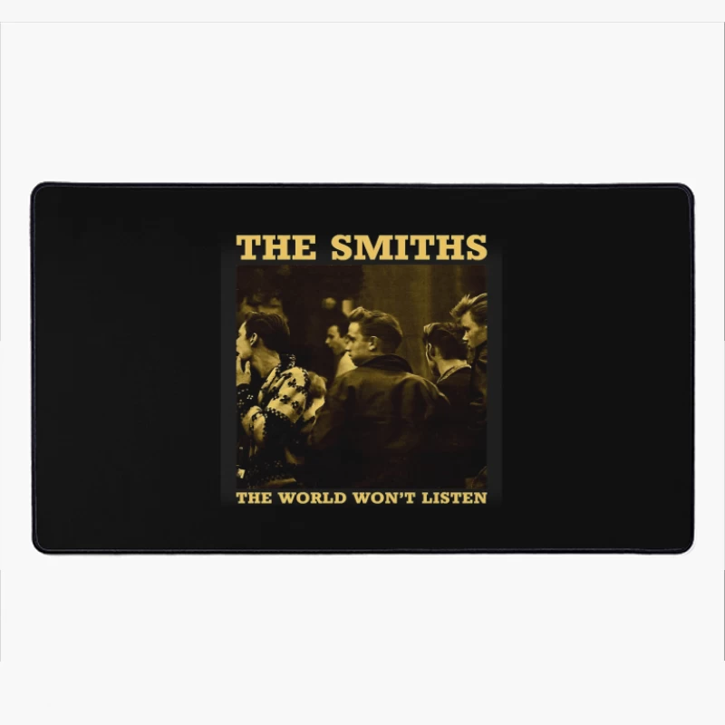 The Smiths' "The World Won't Listen" Vintage Album Cover in Sepia Desk Mat