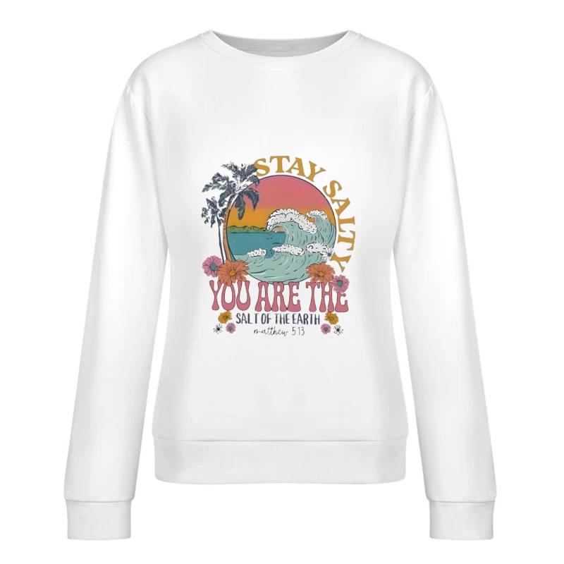 Rimani salato, onde oceaniche e fiori Felpa pullover Donna