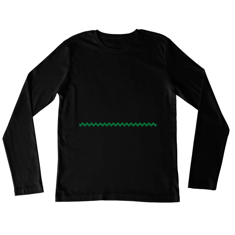 Motif géométrique symétrique vert Femme Manches Longues T-Shirt