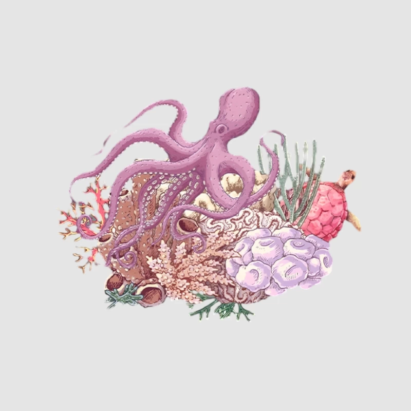 Illustration de la Vie Océanique Homme Sweat à capuche