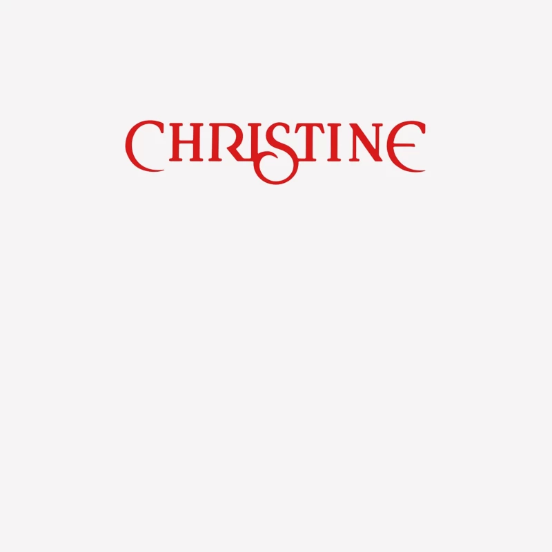 Christine (1983) Classic Horror Movie Logo in Red Typography Male T-Shirt