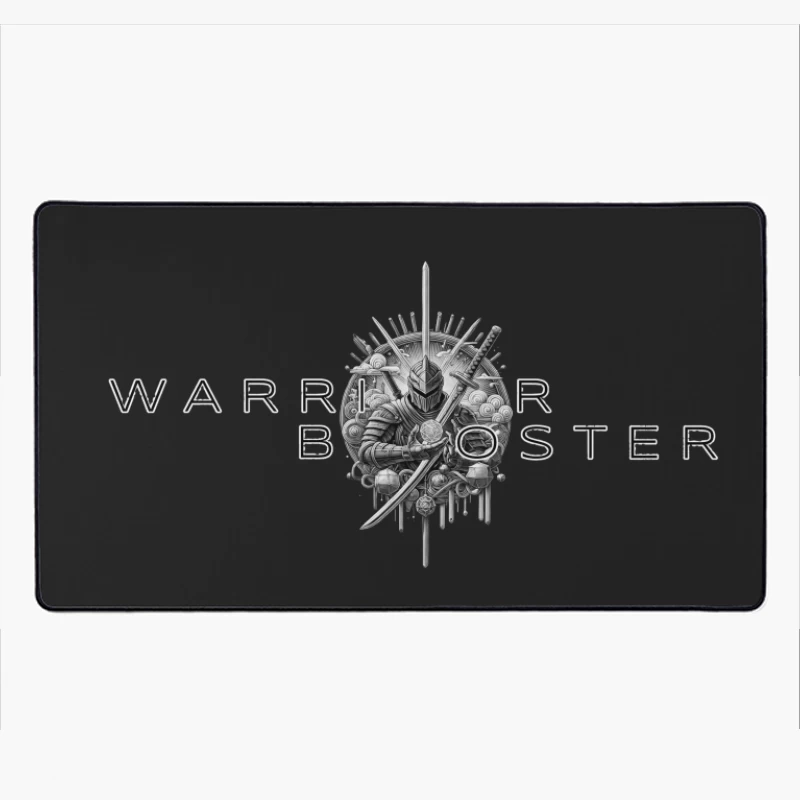 Warrior Booster Medieval Helmet Logo Design Desk Mat