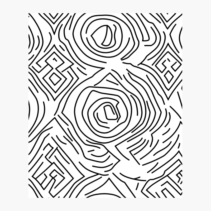Abstract Geometric Swirl Pattern Cotton Tote Bag