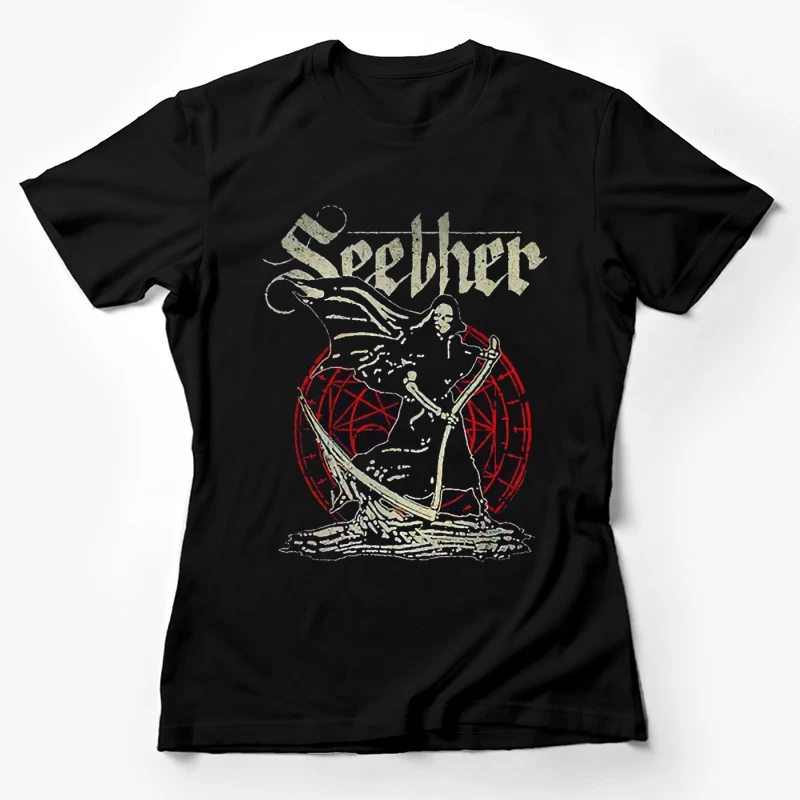 Gothic Skeleton Band Art - Seether Rock Metal Design Female T-Shirt