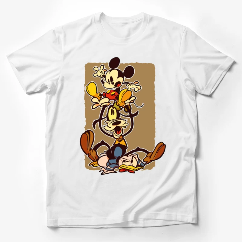 Classic Cartoon Chaos: A Tower of Laughter Male T-Shirt