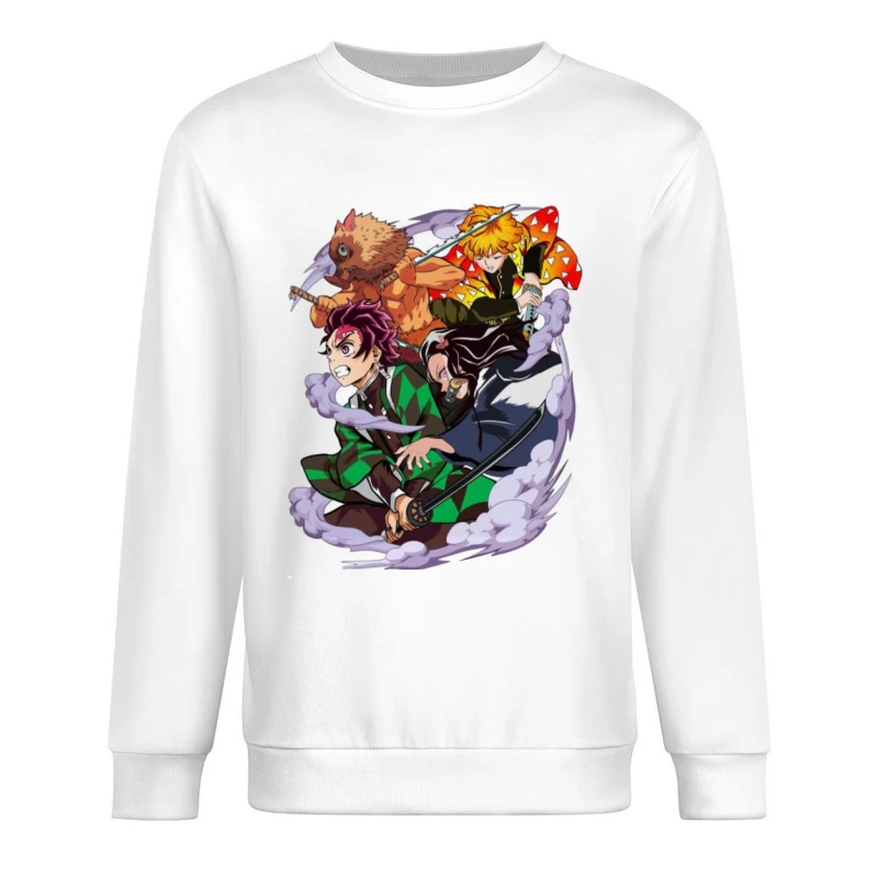 Kämpfende Charaktere mit Schwertern Herren Pullover Sweatshirt