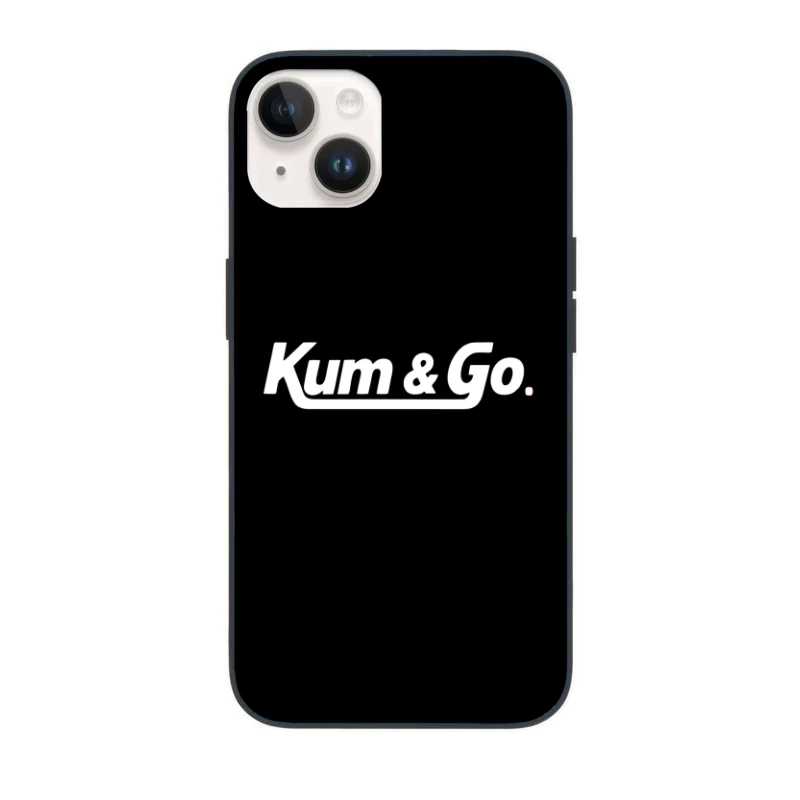 White Outlined Kum & Go Logo Design iPhone Case