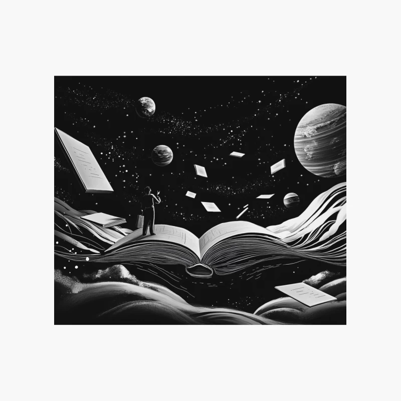 Cosmic Reading: A Journey Through Literary Imagination Cotton Tote Bag