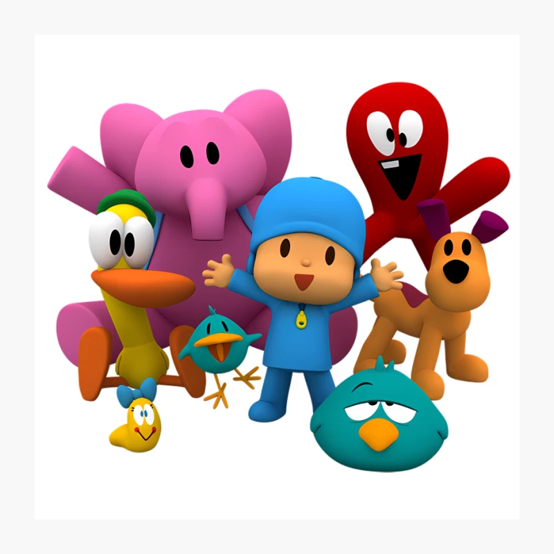 Colorful Cartoon Characters from Pocoyo Children's TV Show Pin