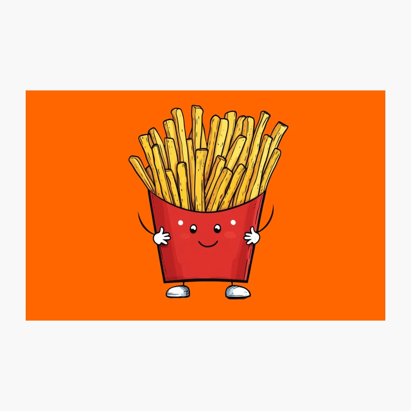 Cute Cartoon Smiling French Fries in Red Container Travel Mug