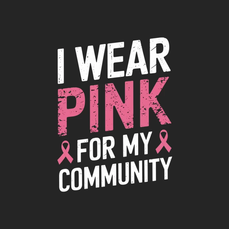Pink Ribbon Community Support for Breast Cancer Awareness Male Pullover Sweatshirt