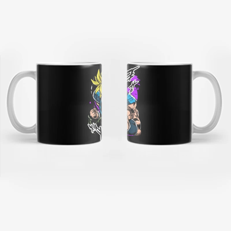 Anime Character in Action with Bright Colors Coffee Mug