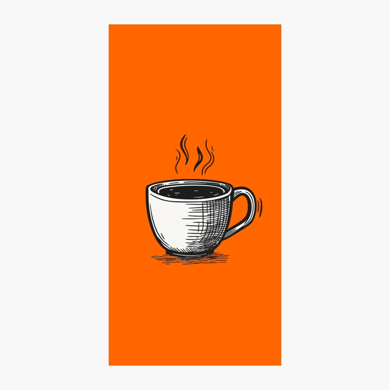 Steaming Coffee Cup: Black and White Sketch Illustration iPhone Case
