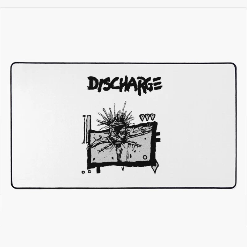 Discharge Punk Band Skull Logo Artwork Desk Mat