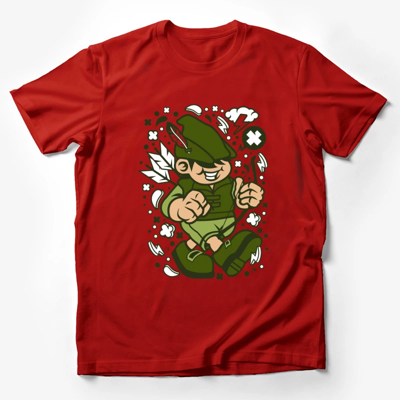 Personnage ludique en tenue verte Homme T-Shirt