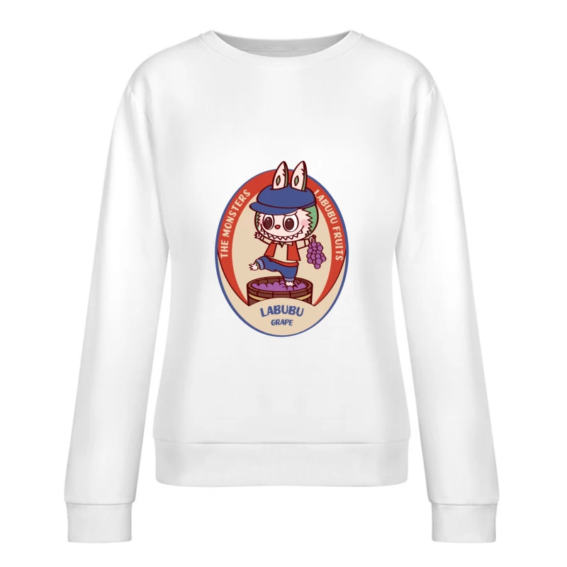 Labubu Traubenmonster Illustration Damen Pullover Sweatshirt