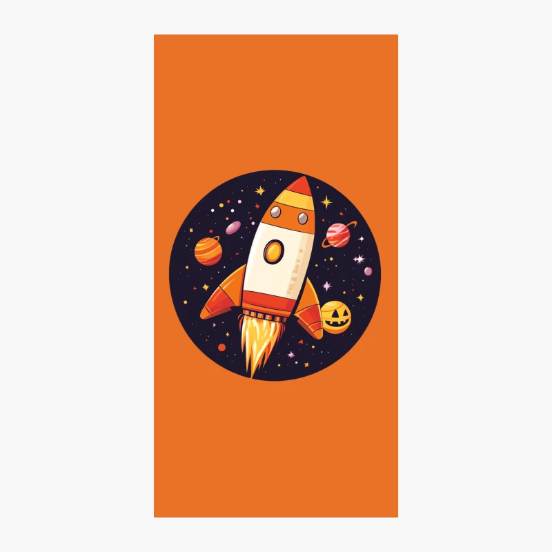 Colorful Cartoon Space Adventure with Halloween Twist iPhone Case