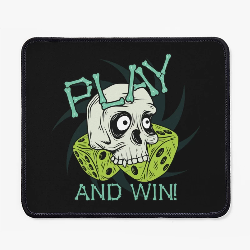 Spooky Gaming Skull with Dice Mouse Pad