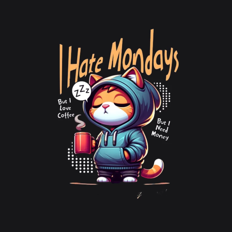 Humeur de chat du lundi avec café Homme Sweat à capuche