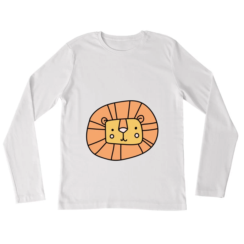 Illustration mignonne de lion Femme Manches Longues T-Shirt